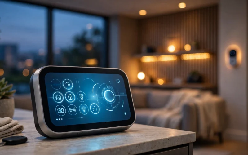 Apple HomeView hub nhà thông minh trong phòng khách